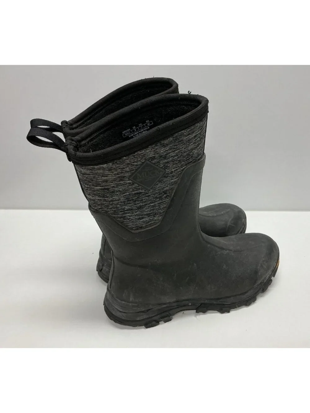 Original Muck Boots Arctic Ice + Grip Mid Rain Boots Women's Black Pull On Sz 9